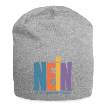 Nein das erste vollstaendige Statement - Jersey-Beanie - Grau meliert - Vorne