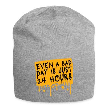 Even A Bad Day Is Just 24 Hours Motivierend Spruch - Jersey-Beanie - Grau meliert - Vorne