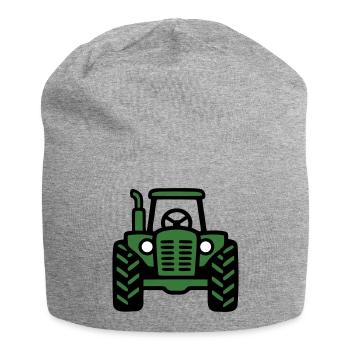 Logo de vue frontale du tracteur - Bonnet en jersey - gris chiné - Devant