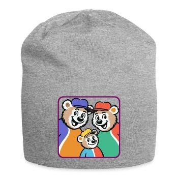 Famille d’ours aux couleurs vives - Bonnet en jersey - gris chiné - Devant