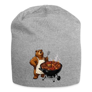 Bear on the Grill – Maître du BBQ - Bonnet en jersey - gris chiné - Devant