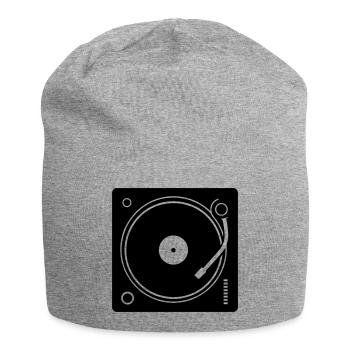 DJ turntable - Jersey Beanie - heather grey - Front