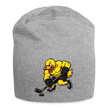 Entschlossene Ente beim Eishockey Spielen Comic - Jersey-Beanie - Grau meliert - Vorne