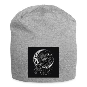 The Raven of Dusk and the Gothic Moon - Jersey Beanie - heather grey - Front