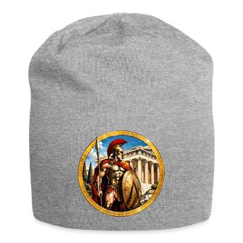 Spartanischer Krieger vor Tempel - Jersey-Beanie - Grau meliert - Vorne