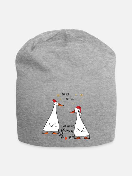 Gänse Duo - Jersey-Beanie - Grau meliert