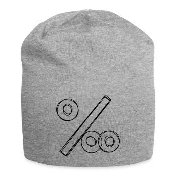 Promillezeichen handgezeichnet - Jersey-Beanie - Grau meliert - Vorne