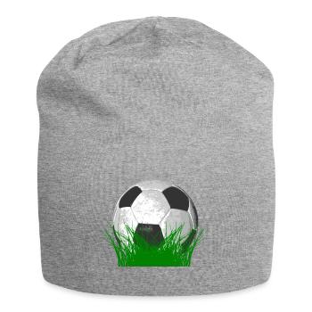 Soccer ball in the grass - Jersey Beanie - heather grey - Front