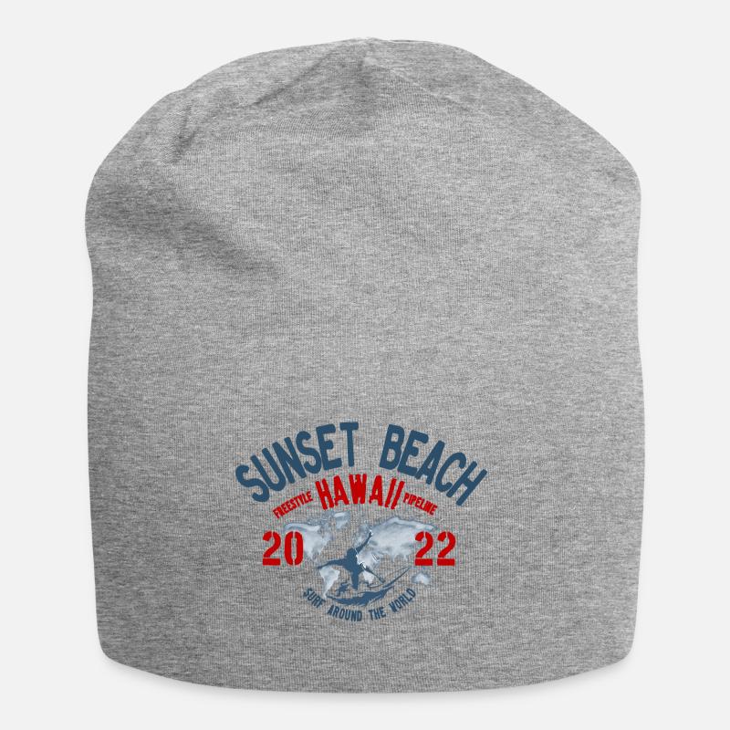Surf around the world Sunset beach Hawaii blc - Bonnet en jersey - gris chiné