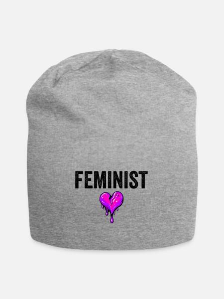 Feminist - Jersey-Beanie - Grau meliert