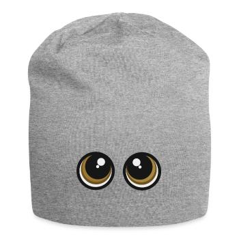 süße Augen Blick Geschenk Mimik süß Baby - Jersey-Beanie - Grau meliert - Vorne