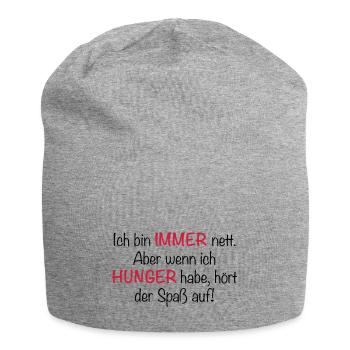 Immer Hunger - Jersey-Beanie - Grau meliert - Vorne