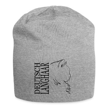 Deutsch Langhaar Cat Katze Profil Katzen Wilsigns - Jersey-Beanie - Grau meliert - Vorne