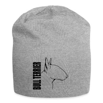Bull Terrier Profil Hunde Hund Wilsigns - Jersey-Beanie - Grau meliert - Vorne