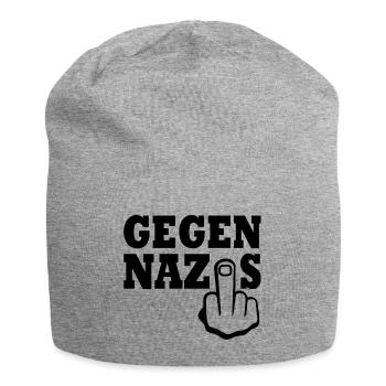 Gegen nazis Mittelfinger - Jersey-Beanie - Grau meliert - Vorne