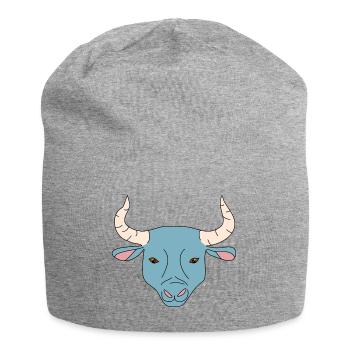 Stier - Jersey-Beanie - Grau meliert - Vorne