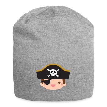 Cute Pirate Boy With Jolly Roger Captain Hat - Jersey Beanie - heather grey - Front