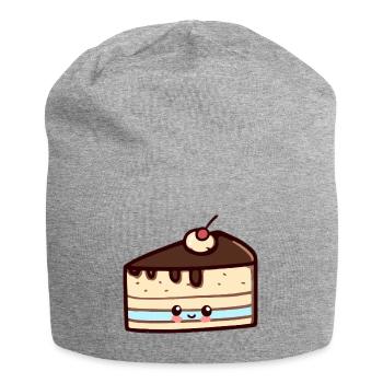 Morceau de gâteau au moka, délicieux ! - Bonnet en jersey - gris chiné - Devant