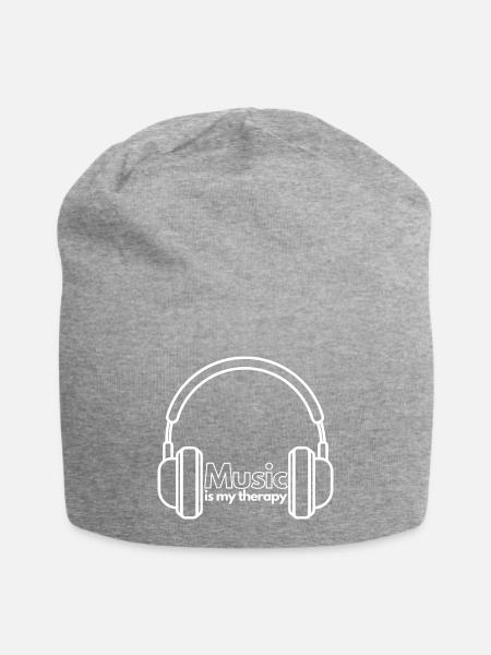 MUSIC IS MY THERAPY - Must have für Musik Fans - Jersey-Beanie - Grau meliert