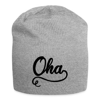 Oha Mundart Dialekt - Jersey-Beanie - Grau meliert - Vorne