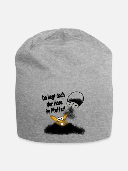 Hase im Pfeffer - Jersey-Beanie - Grau meliert