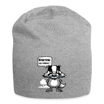 le blaireau - Bonnet en jersey - gris chiné - Devant