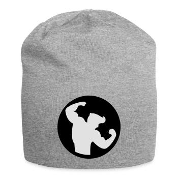 Bodybuilding Muskelprotz 2farbig - Jersey-Beanie - Grau meliert - Vorne