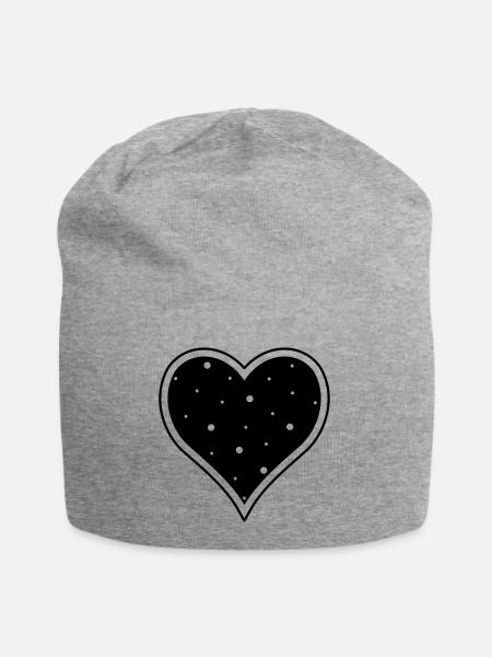 Herz Geburtstag Geschenk Liebe Freundschaft - Jersey-Beanie - Grau meliert