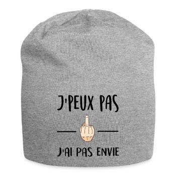 J'peux pas j'ai pas envie - Bonnet en jersey - gris chiné - Devant