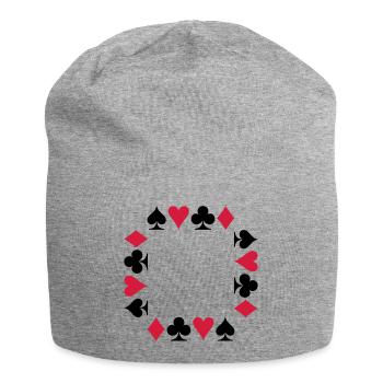 Poker (V) - Jersey Beanie - heather grey - Front