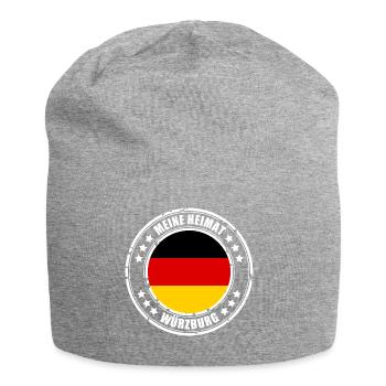 Meine Heimat ist WÜRZBURG - Jersey-Beanie - Grau meliert - Vorne