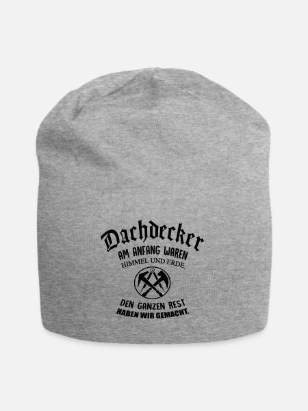 Dachdecker- Am Anfang waren Himmel und Erde - Jersey-Beanie - Grau meliert