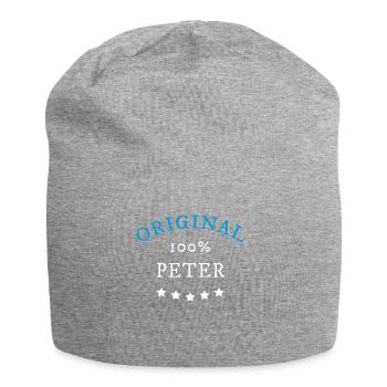 Original 100% Peter, Geschenk, Namen - Jersey-Beanie - Grau meliert - Vorne