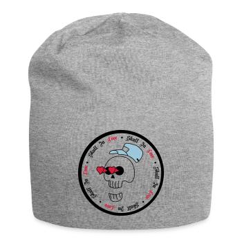 crâne dans l'amour - halloweem - crâne - Bonnet en jersey - gris chiné - Devant