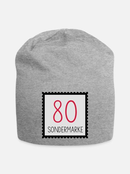 runder Geburtstag 80. Geburtstag Geschenk - Jersey-Beanie - Grau meliert