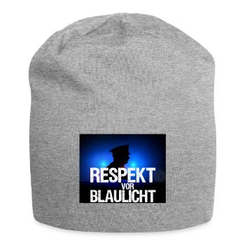 Blaulicht Respekt - Polizei, Polizist, Geschenk - Jersey-Beanie - Grau meliert - Vorne