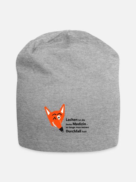 Lachen ist die beste Medizin - Jersey-Beanie - Grau meliert
