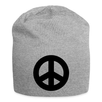 Signe de paix - Bonnet en jersey - gris chiné - Devant