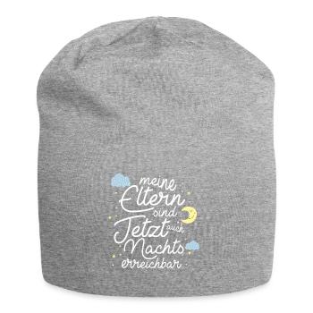 Nachtaktiv baby kleinkind schlaflos Eltern witzig - Jersey-Beanie - Grau meliert - Vorne