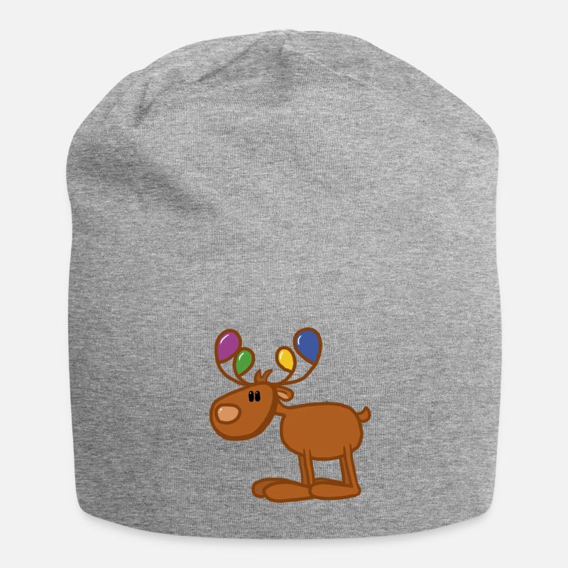 rentier mit farben - Jersey-Beanie - Grau meliert