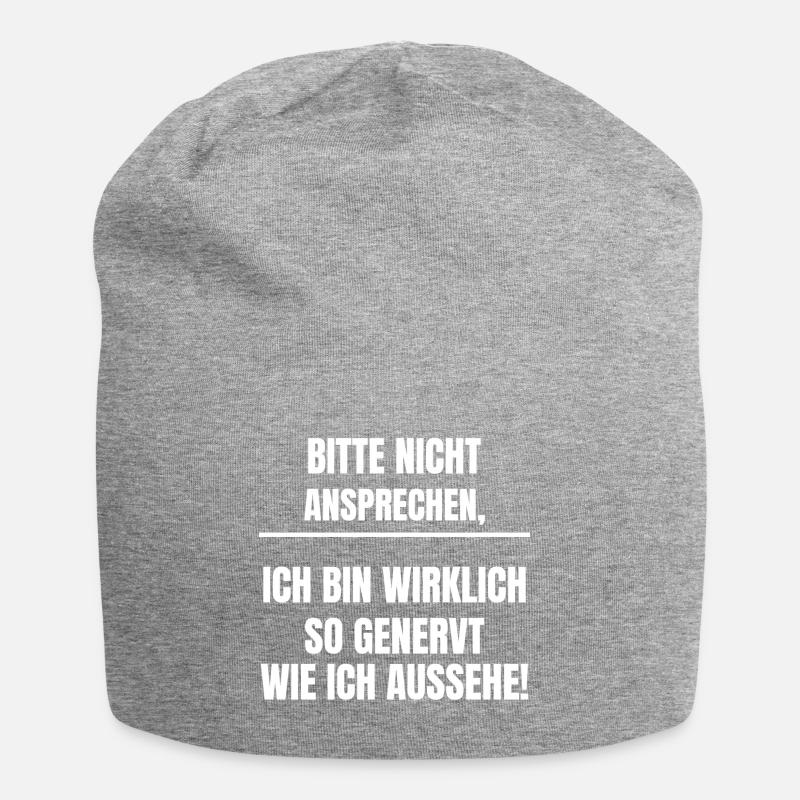 Bitte nicht ansprechen - Jersey-Beanie - Grau meliert