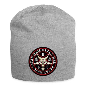 Hail Satan 666 Pentagram Baphomet Antichrist Cult  - Jersey-Beanie - Grau meliert - Vorne
