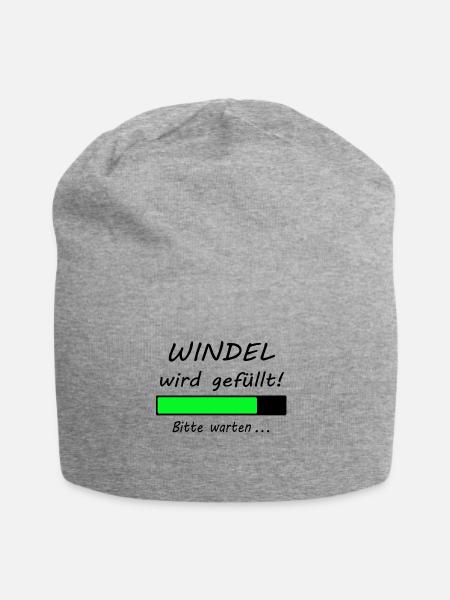 Windel wird gefüllt Bitte warten Ladebalken Baby - Jersey-Beanie - Grau meliert