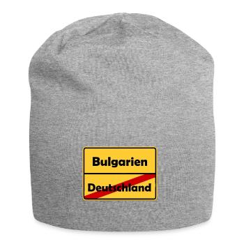 Auswandern nach Bulgarien! Ortsschild Desing. - Jersey-Beanie - Grau meliert - Vorne
