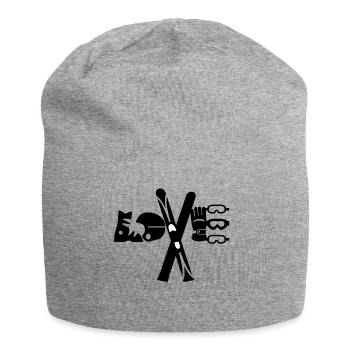 Love Ski - Jersey-Beanie - Grau meliert - Vorne