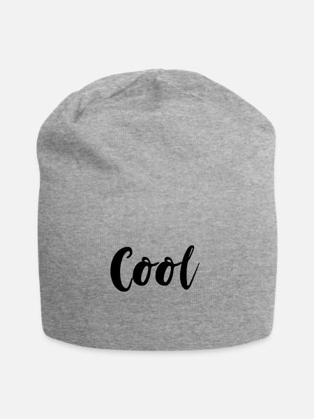 Cool in schwarzer Aufschrift - Jersey-Beanie - Grau meliert