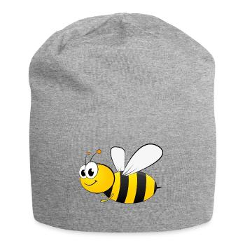 fleißiges Bienchen - Jersey-Beanie - Grau meliert - Vorne