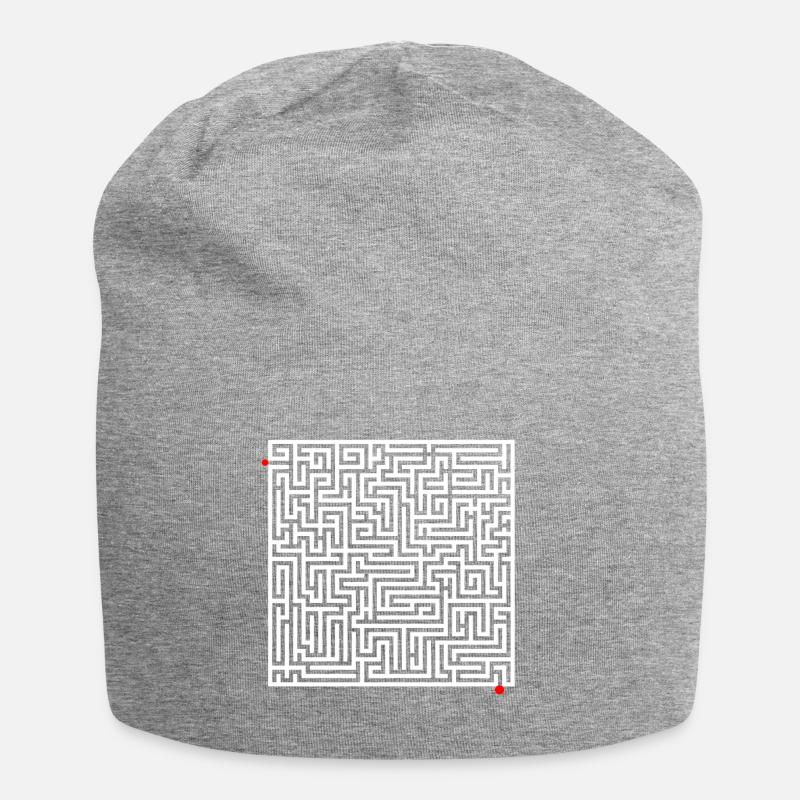 Labyrinth Rätsel - Jersey-Beanie - Grau meliert