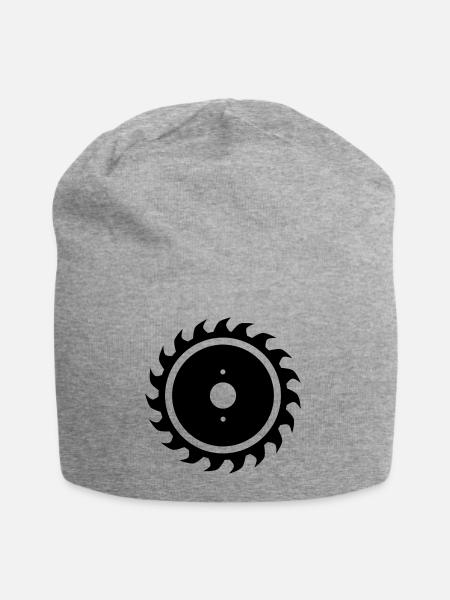Kreissäge Sägeblatt Werkzeug Tischler Geschenk - Jersey-Beanie - Grau meliert