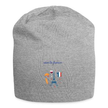 vive la france, long live France, gift idea - Jersey Beanie - heather grey - Front